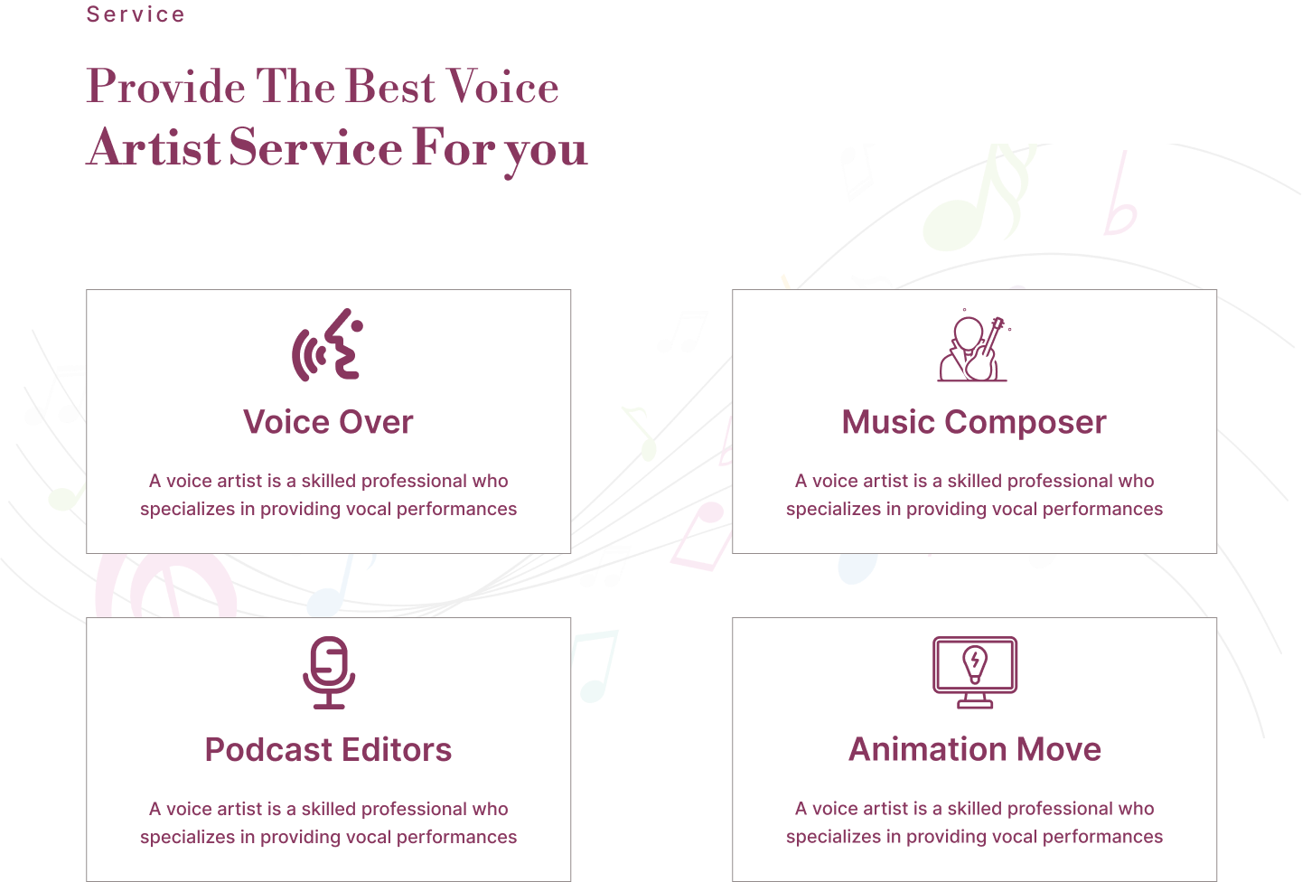 Services section website