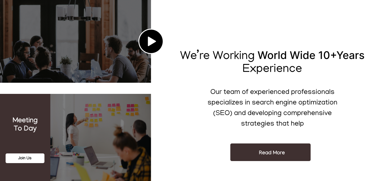 experience website section