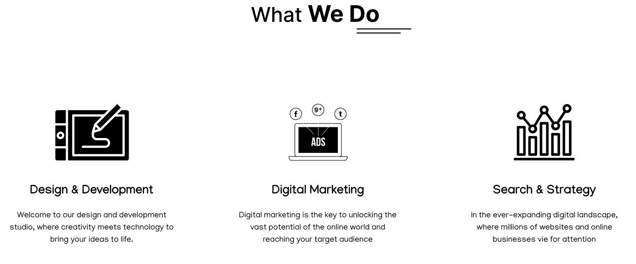 what-we-do website section