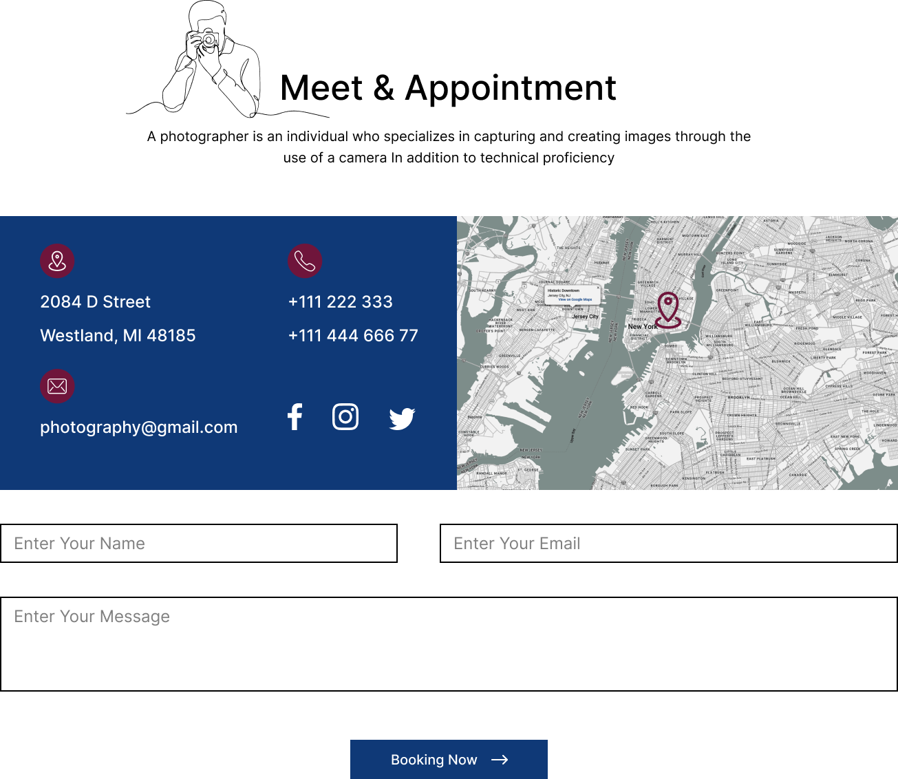 Contact Section Website