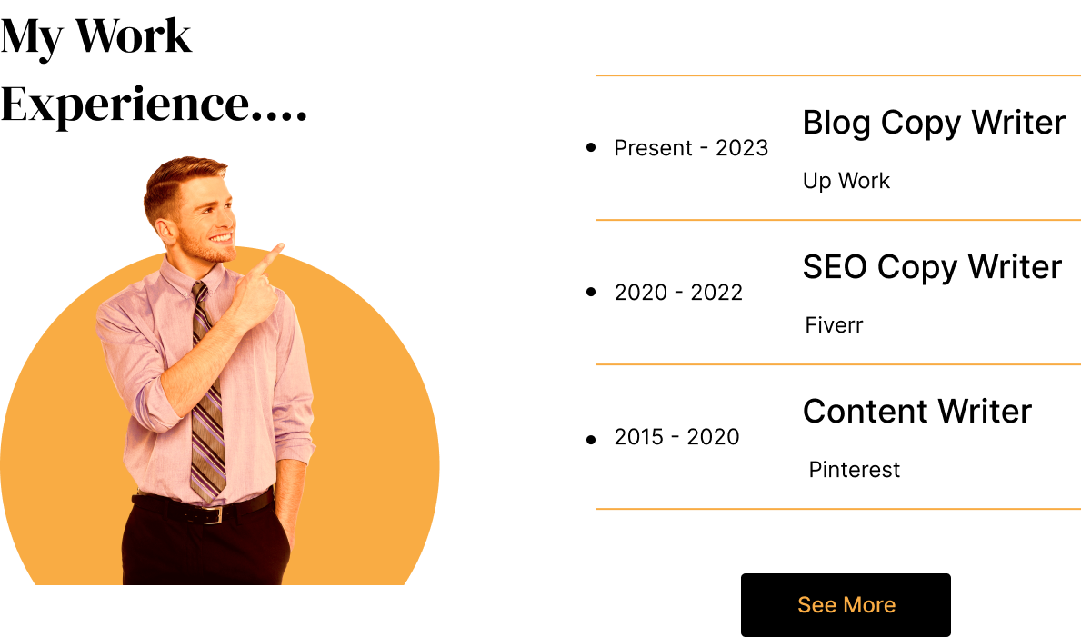 Experience Section Website