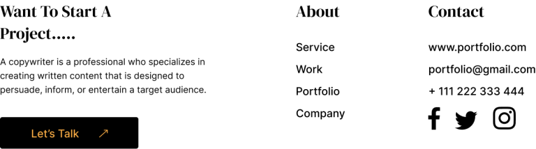 Footer Section Website