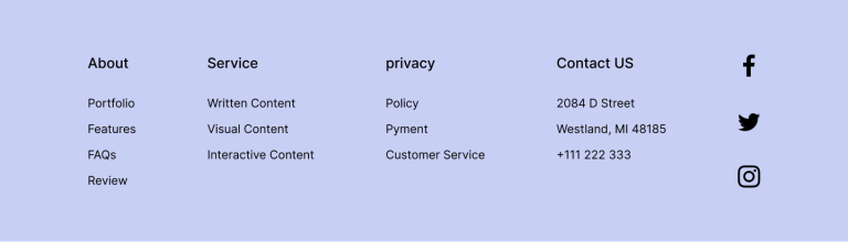 Footer Section Website