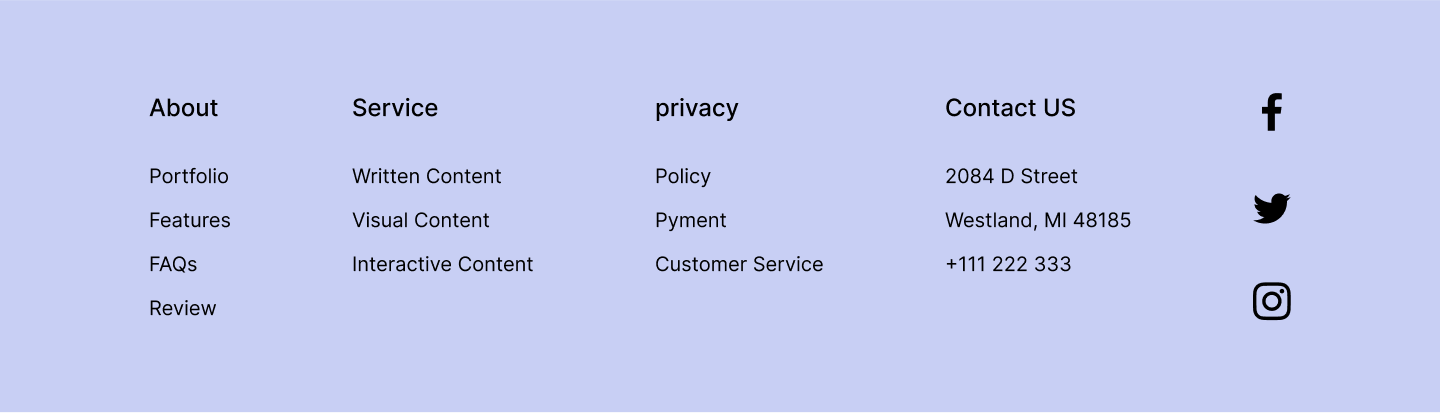 Footer Section Website