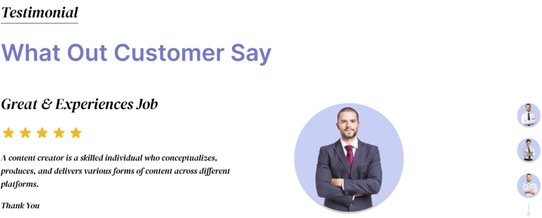 Reviews Section Website