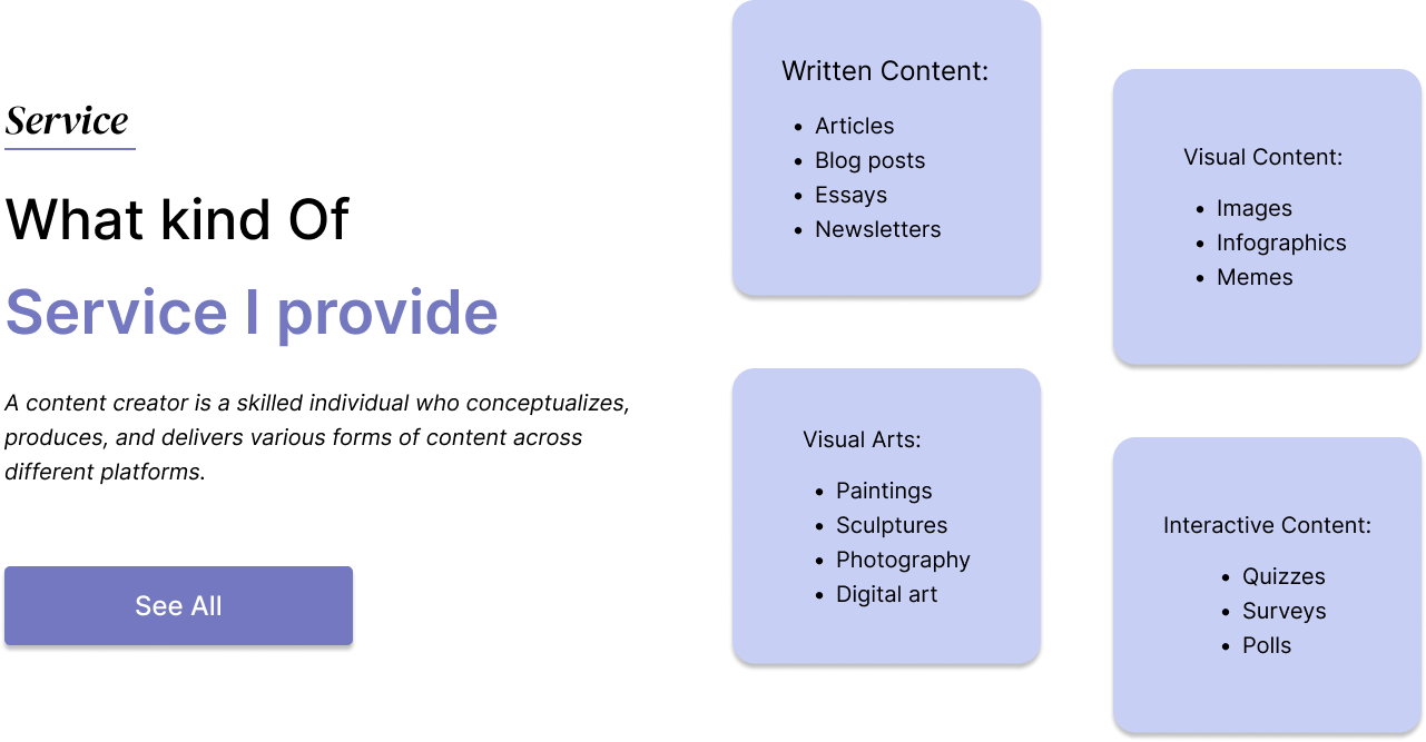 Services Section Website