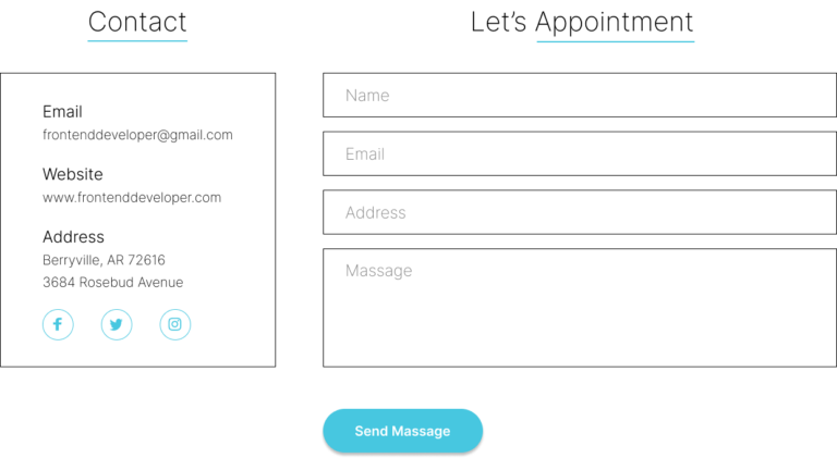 Contact Section Website