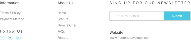 Footer Section Website