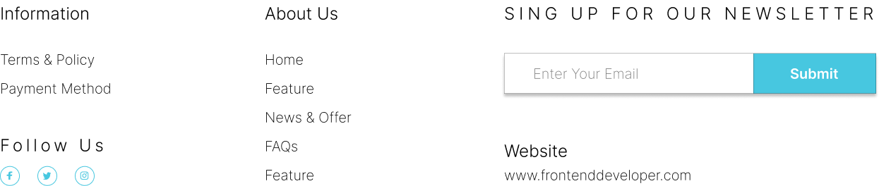 Footer Section Website