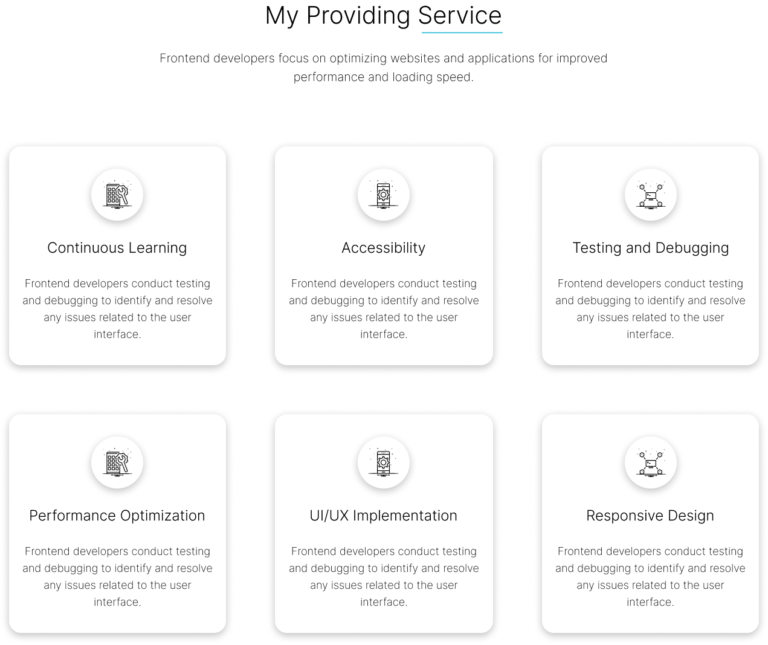Services Section Website