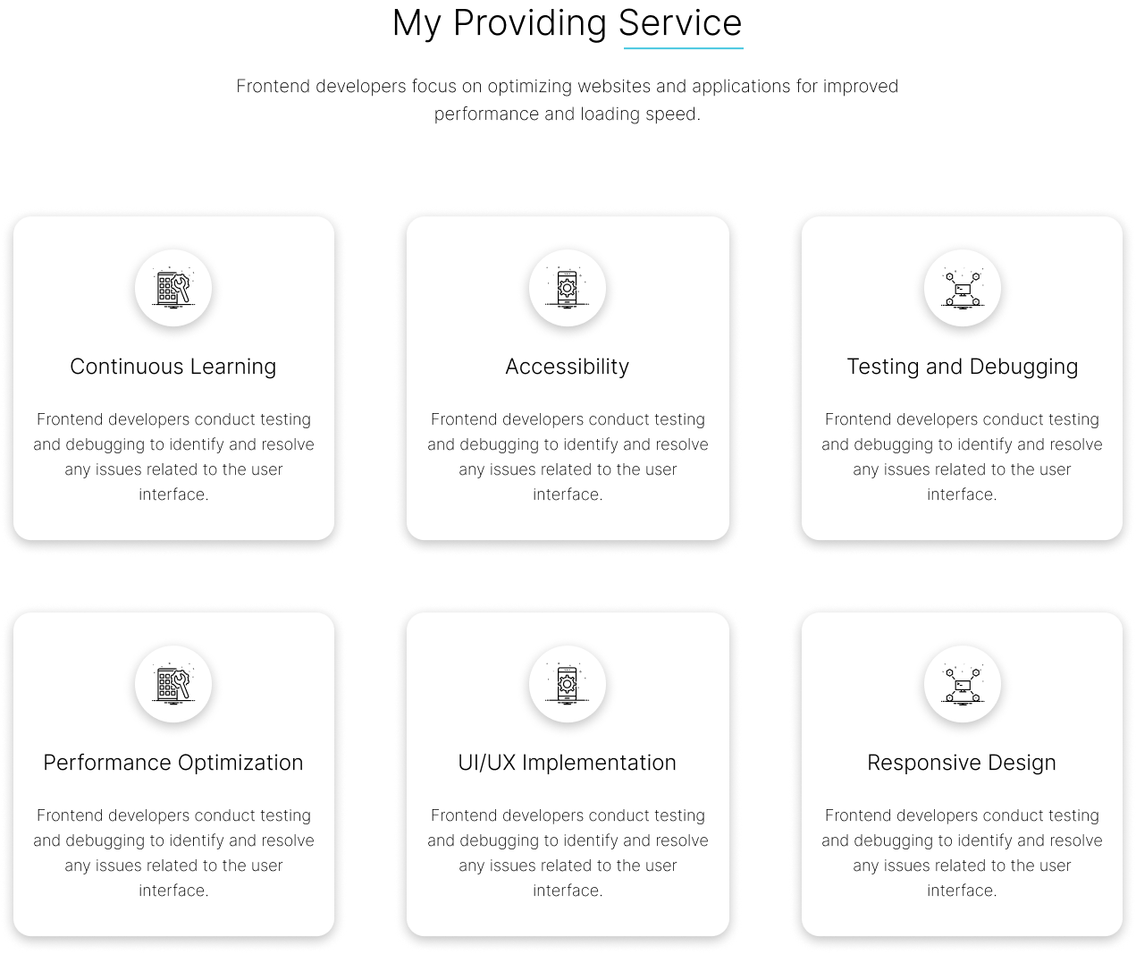 Services Section Website