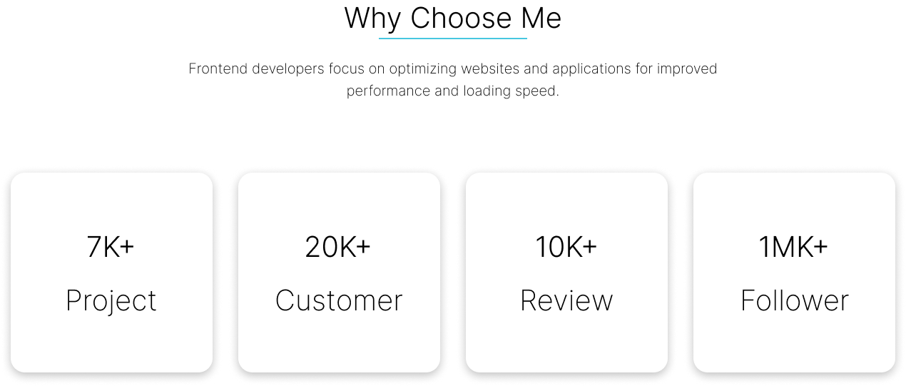 Stats Section Website